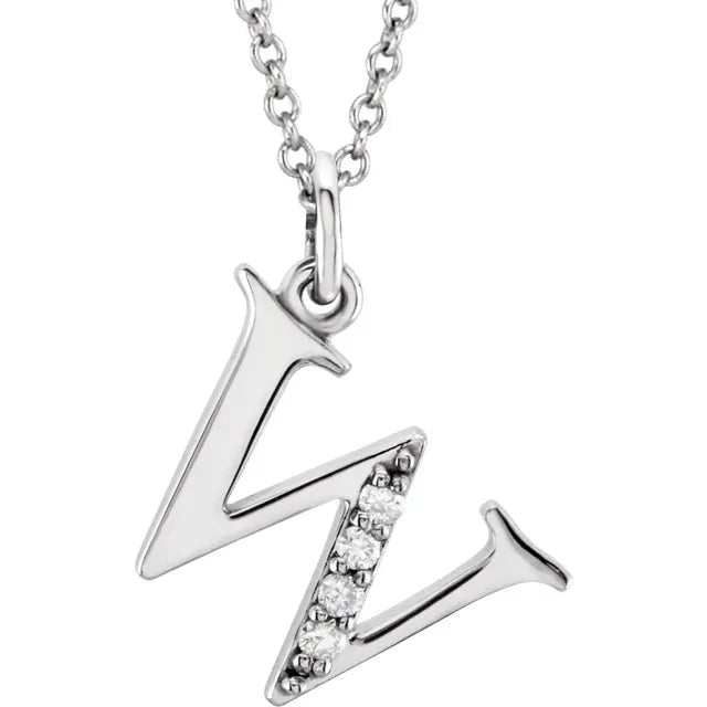 14K Solid Gold & Diamond Initial Pendant - Initial Necklace or Pendant - Design Jewellers Edmonton