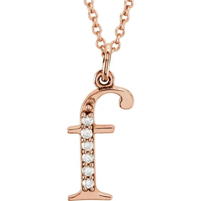 14K Solid Gold & Diamond Initial Pendant - Initial Necklace or Pendant - Design Jewellers Edmonton