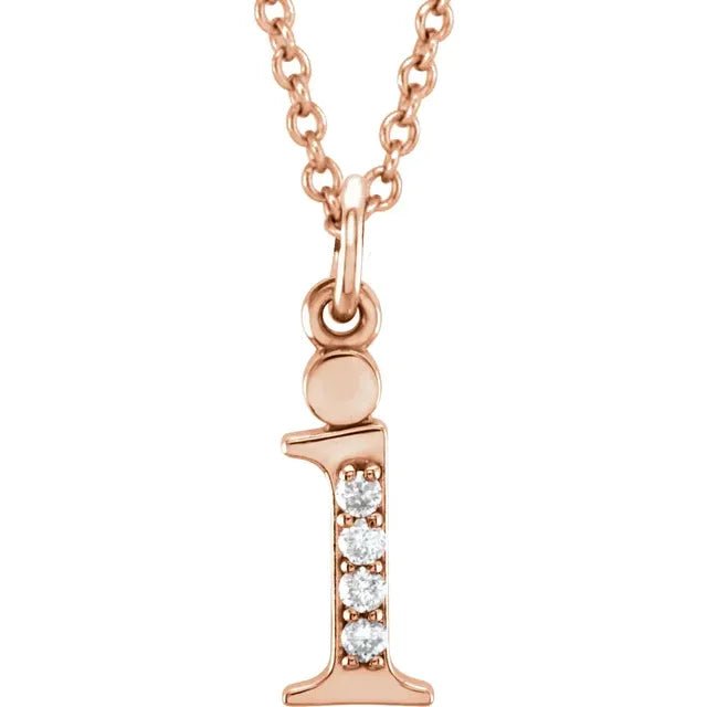 14K Solid Gold & Diamond Initial Pendant - Initial Necklace or Pendant - Design Jewellers Edmonton
