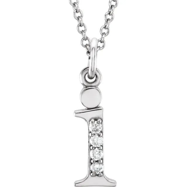 14K Solid Gold & Diamond Initial Pendant - Initial Necklace or Pendant - Design Jewellers Edmonton