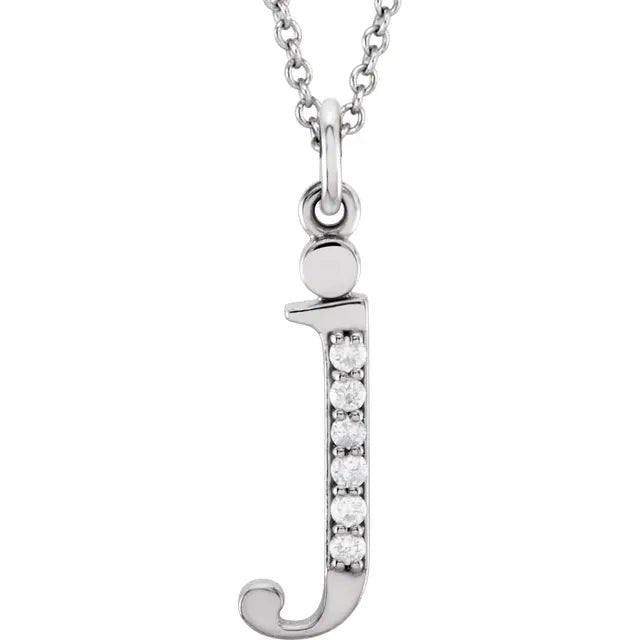 14K Solid Gold & Diamond Initial Pendant - Initial Necklace or Pendant - Design Jewellers Edmonton