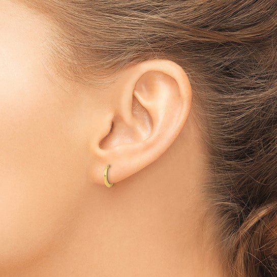 14K Yellow Gold Classic Huggie Hoop Earrings - Hoop Earrings - Design Jewellers Edmonton