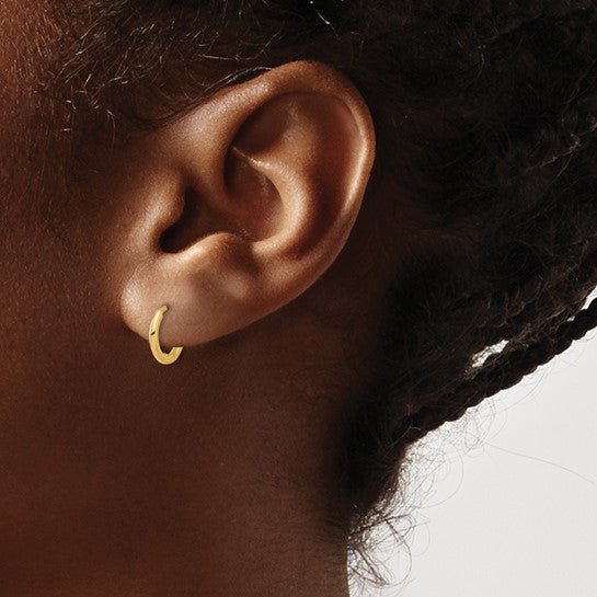 14K Yellow Gold Classic Huggie Hoop Earrings - Hoop Earrings - Design Jewellers Edmonton