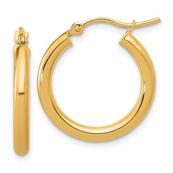 14K Yellow Gold Classic Polished Hoop Earrings - Hoop Earrings - Design Jewellers Edmonton