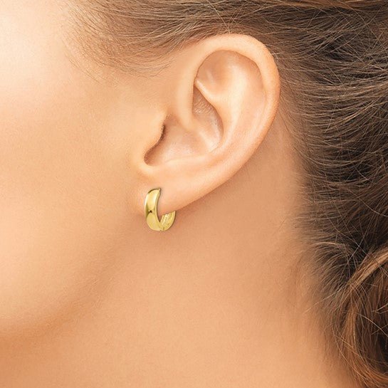 14K Yellow Gold Polished Wide Huggie Hoop Earrings - Hoop Earrings - Design Jewellers Edmonton