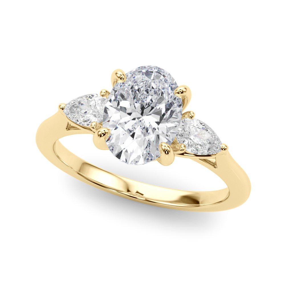 1.50CT 14K 3 Stone Oval and Pear Shape Diamond Ring - Engagement rings - Design Jewellers Edmonton