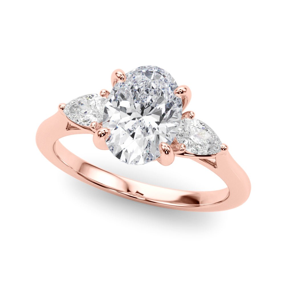 1.50CT 14K 3 Stone Oval and Pear Shape Diamond Ring - Engagement rings - Design Jewellers Edmonton
