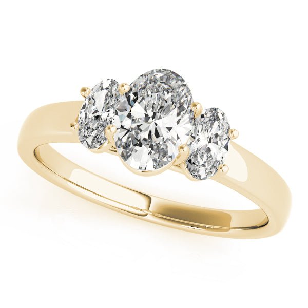 1.50CTW 14K Gold Ladies 3 Stone Design Past, Present, Oval Cut Diamond Ring - Past, Present, Future - Design Jewellers Edmonton