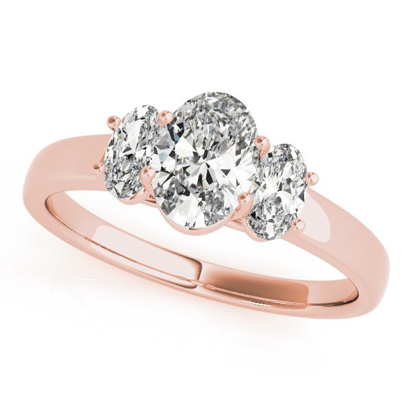 1.50CTW 14K Gold Ladies 3 Stone Design Past, Present, Oval Cut Diamond Ring - Past, Present, Future - Design Jewellers Edmonton
