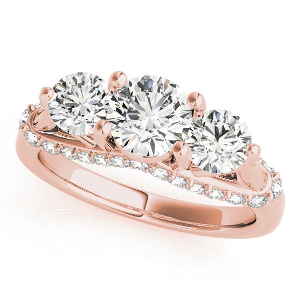 1.50CTW 14K Gold Ladies 3 Stone Past, Present, Round Brilliant Cut Diamond Ring - Past, Present, Future - Design Jewellers Edmonton