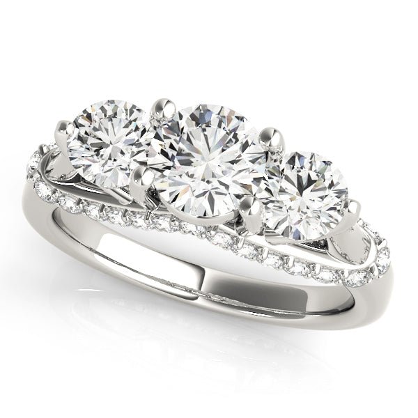 1.50CTW 14K Gold Ladies 3 Stone Past, Present, Round Brilliant Cut Diamond Ring - Past, Present, Future - Design Jewellers Edmonton