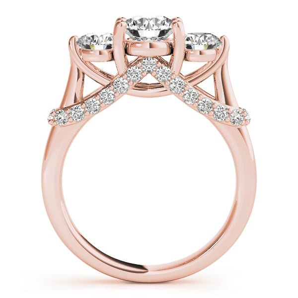 1.50CTW 14K Gold Ladies 3 Stone Past, Present, Round Brilliant Cut Diamond Ring - Past, Present, Future - Design Jewellers Edmonton