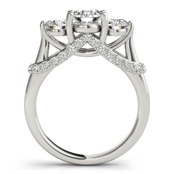 1.50CTW 14K Gold Ladies 3 Stone Past, Present, Round Brilliant Cut Diamond Ring - Past, Present, Future - Design Jewellers Edmonton