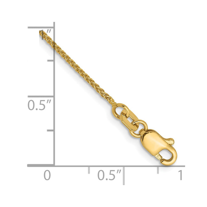 Gold 1mm Spiga (Wheat) Anklet, 9"