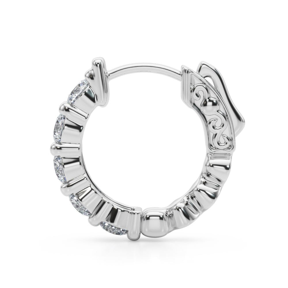 1.60CTW 14K Round Cut 5 - Stone Diamond Hoop Earrings - Hoop Earrings - Design Jewellers Edmonton