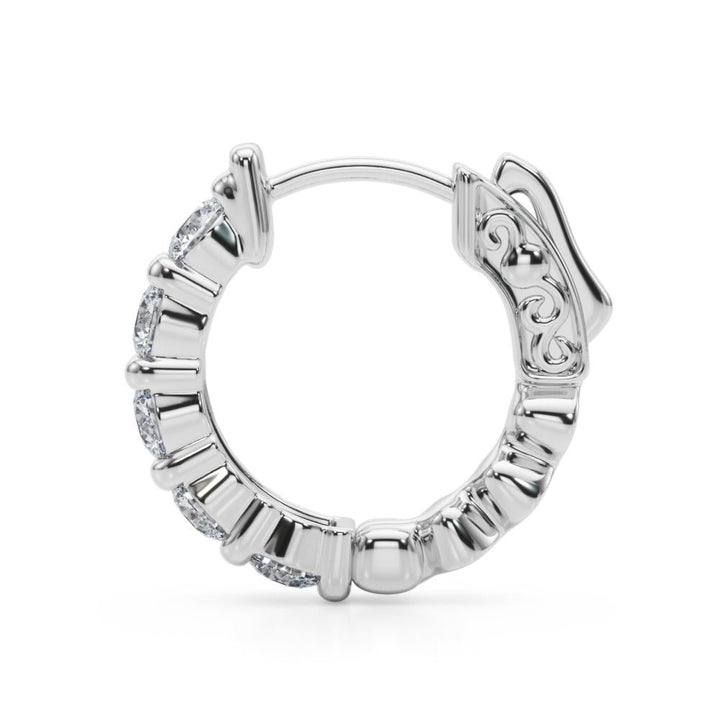1.60CTW 14K Round Cut 5 - Stone Diamond Hoop Earrings - Hoop Earrings - Design Jewellers Edmonton