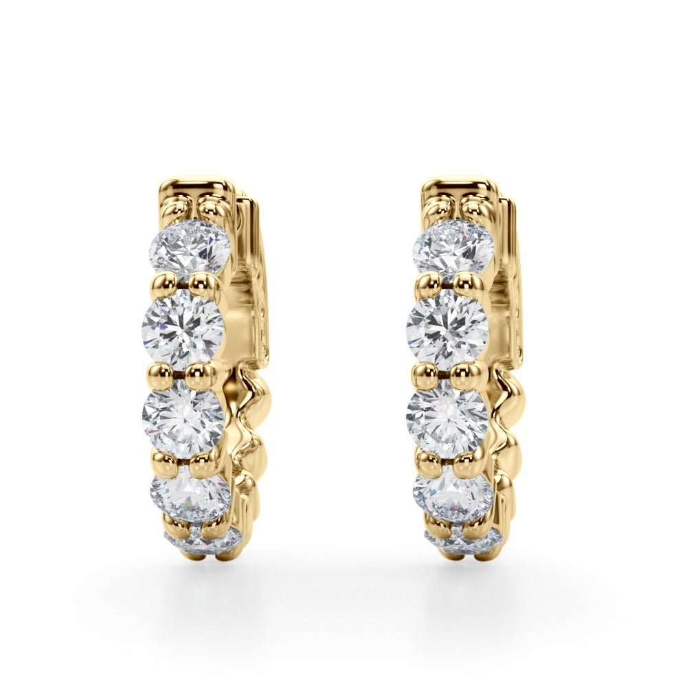 1.60CTW 14K Round Cut 5 - Stone Diamond Hoop Earrings - Hoop Earrings - Design Jewellers Edmonton