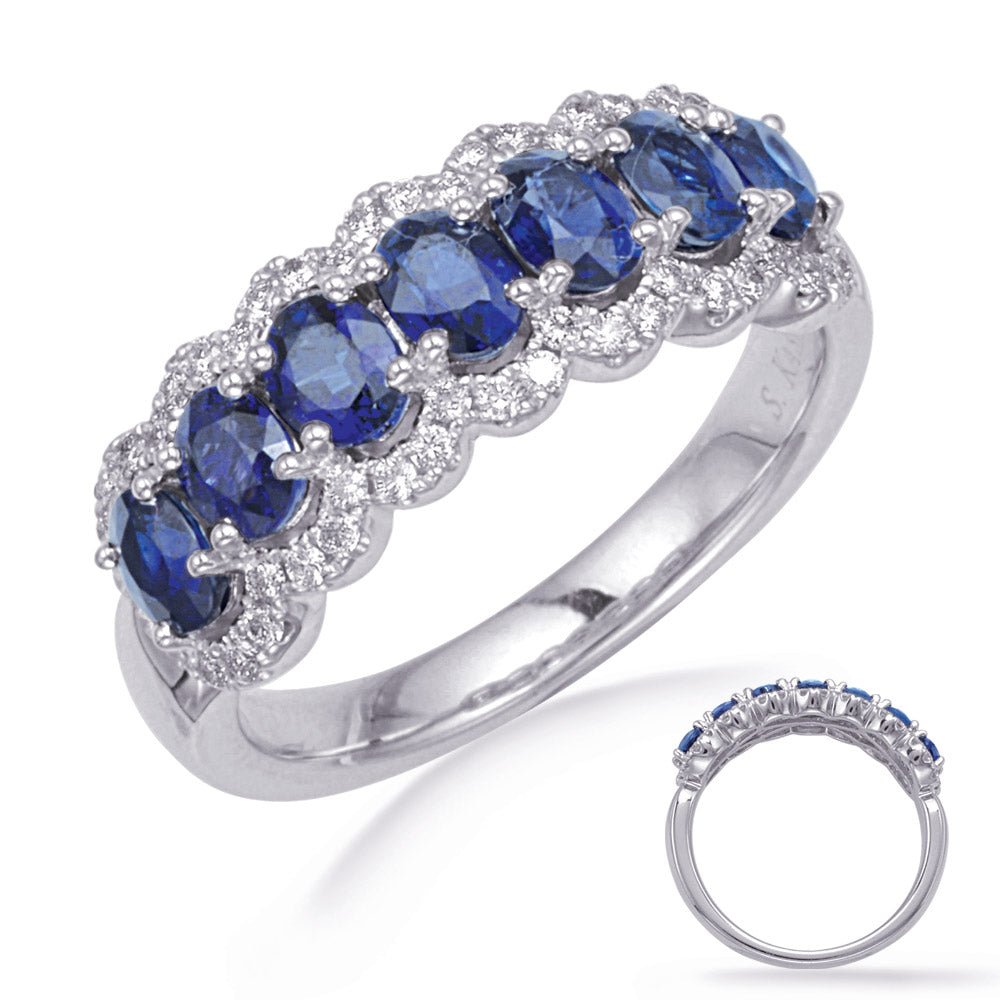 1.82 ctw. ELEGANT WHITE GOLD SAPPHIRE & DIAMOND RING