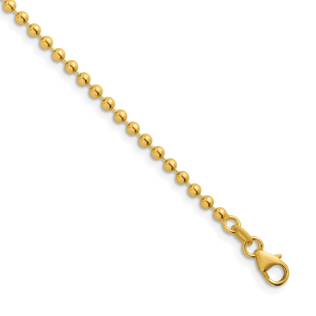 Gold 2.5mm Ball (Beaded) Chain, 20"