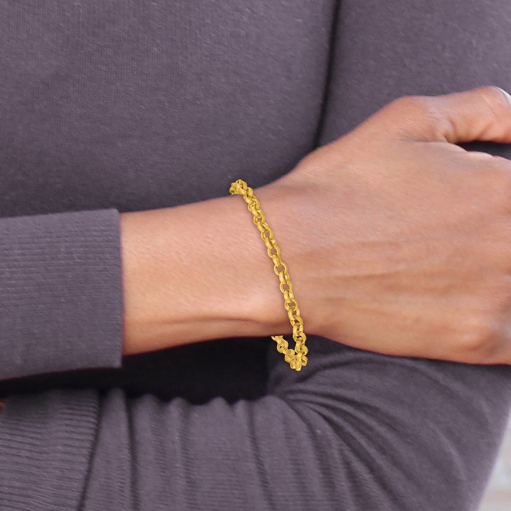 Gold 4.8mm Rolo Bracelet, 8"