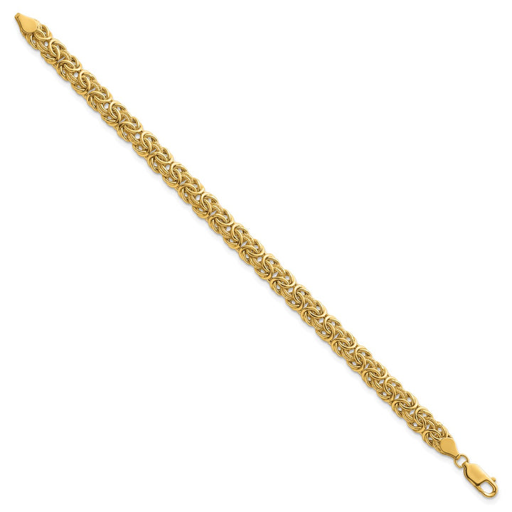 Gold 7.5mm Byzantine Bracelet, 7.5"