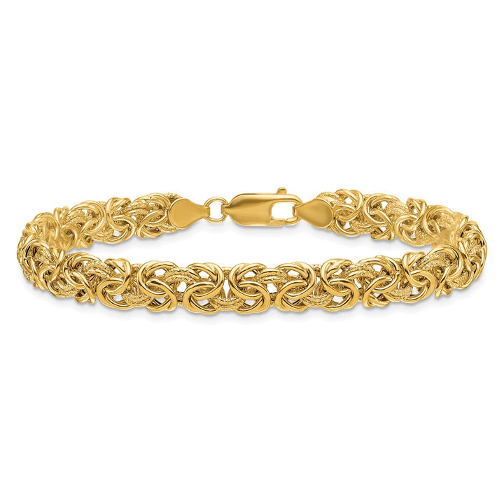 Gold 7.5mm Byzantine Bracelet, 7.5"