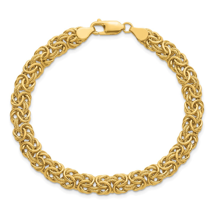 Gold 7.5mm Byzantine Bracelet, 7.5"