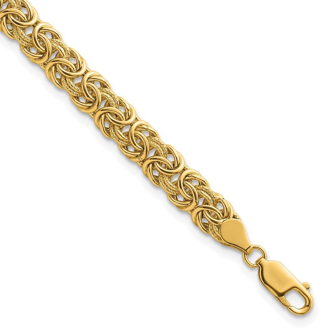 Gold 7.5mm Byzantine Bracelet, 7.5"
