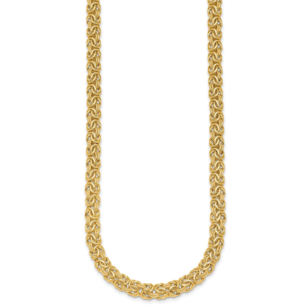 Gold 7.5mm Byzantine Necklace, 16.5