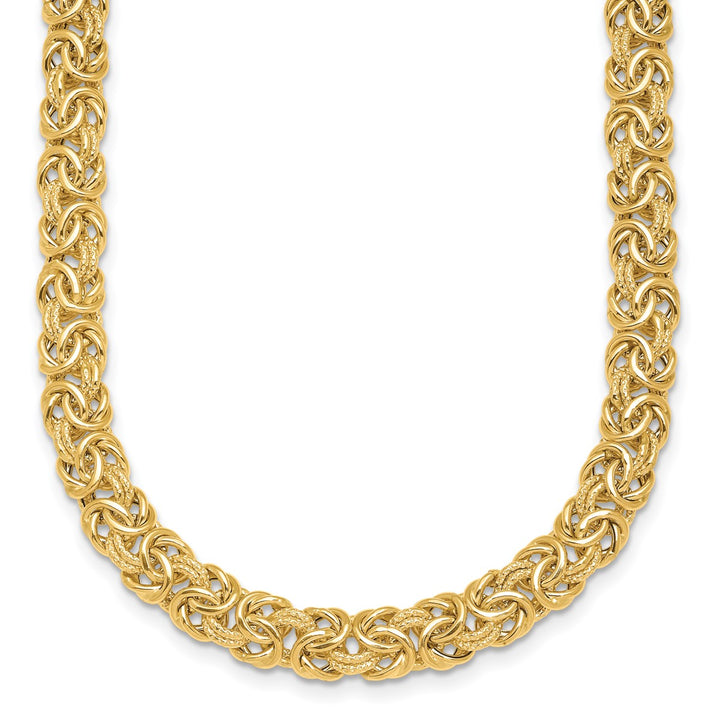 Gold 7.5mm Byzantine Necklace, 16.5"