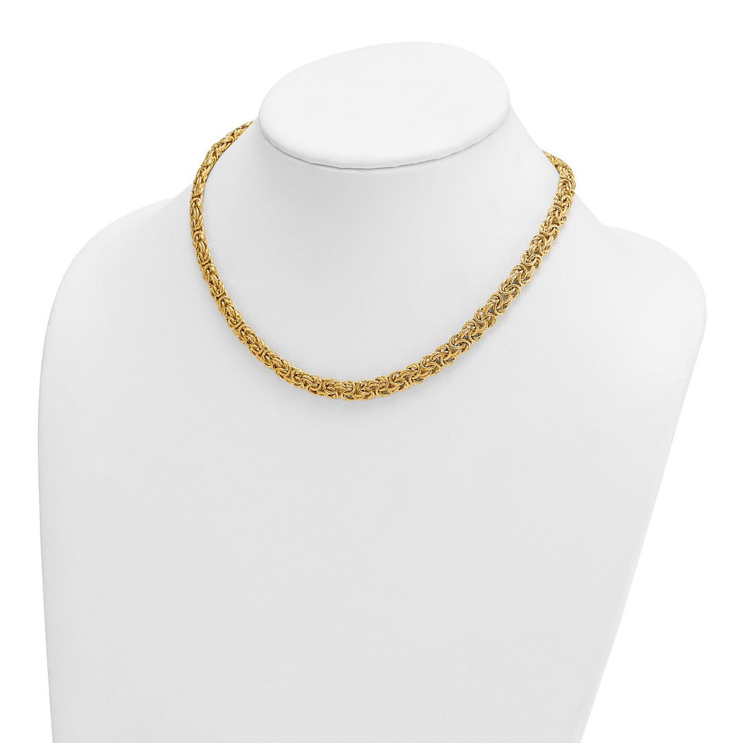Gold 7.5mm Byzantine Necklace, 16.5