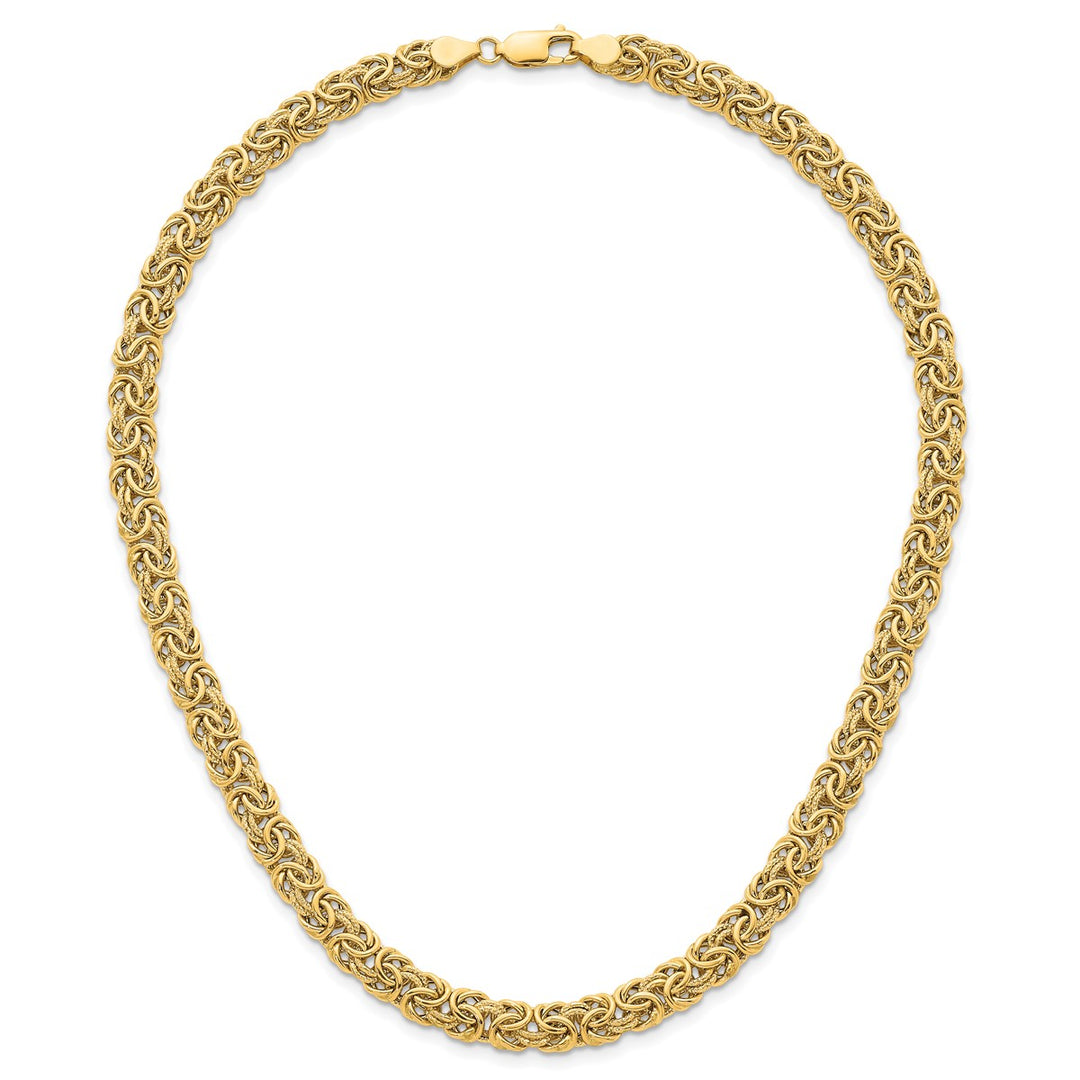 Gold 7.5mm Byzantine Necklace, 16.5