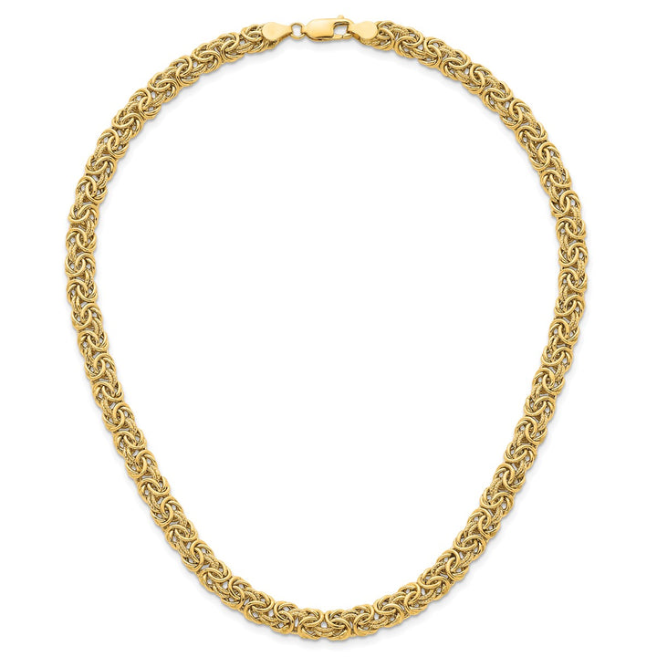 Gold 7.5mm Byzantine Necklace, 16.5"