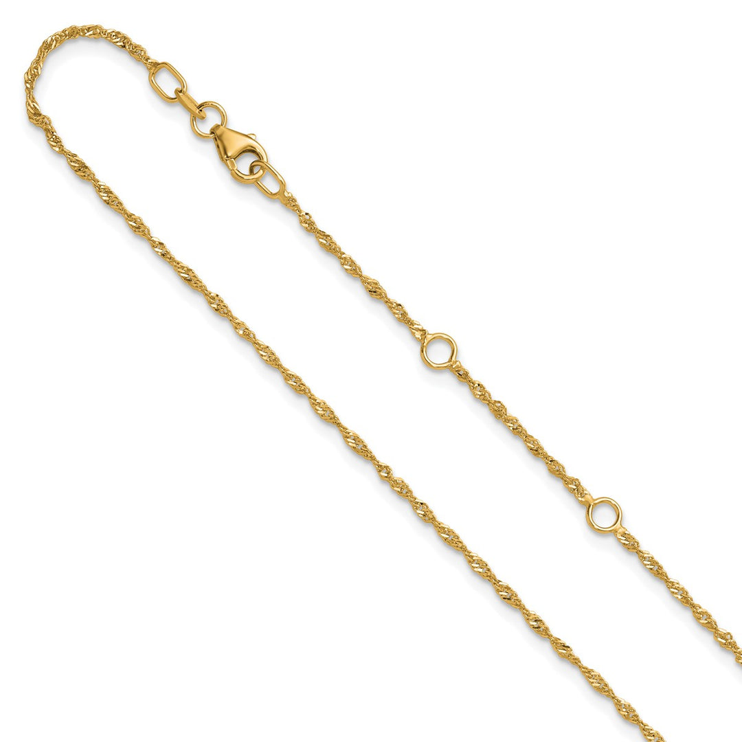 Gold 1.35mm Singapore Chain, 16"