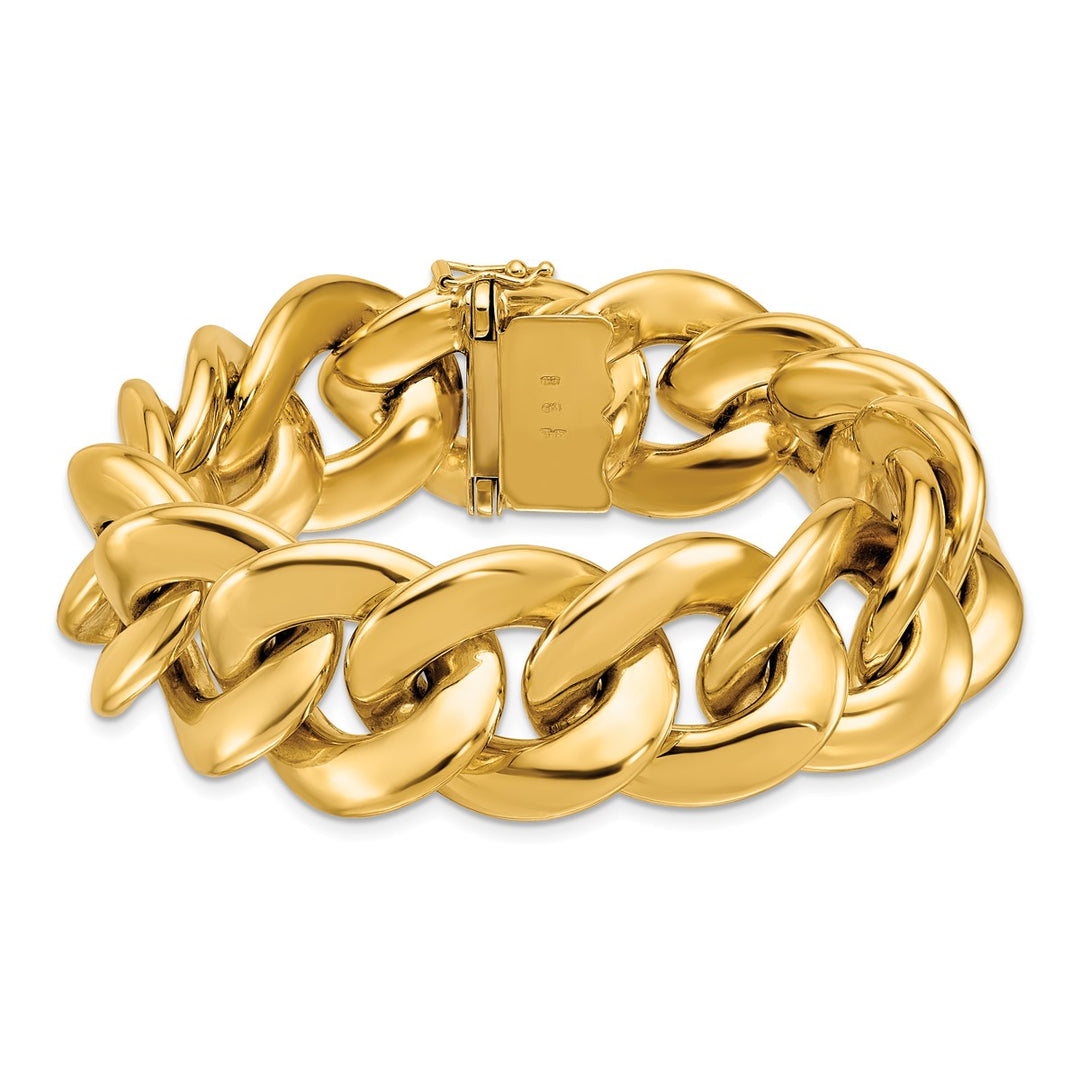 Gold 20.8mm Curb Bracelet, 8