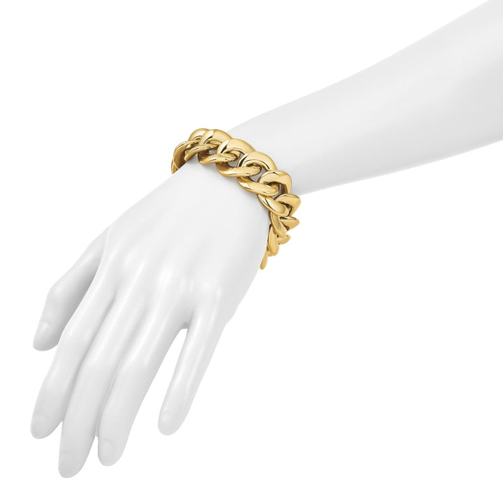 Gold 20.8mm Curb Bracelet, 8"