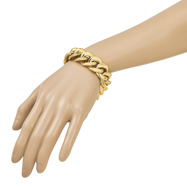 Gold 20.8mm Curb Bracelet, 8"