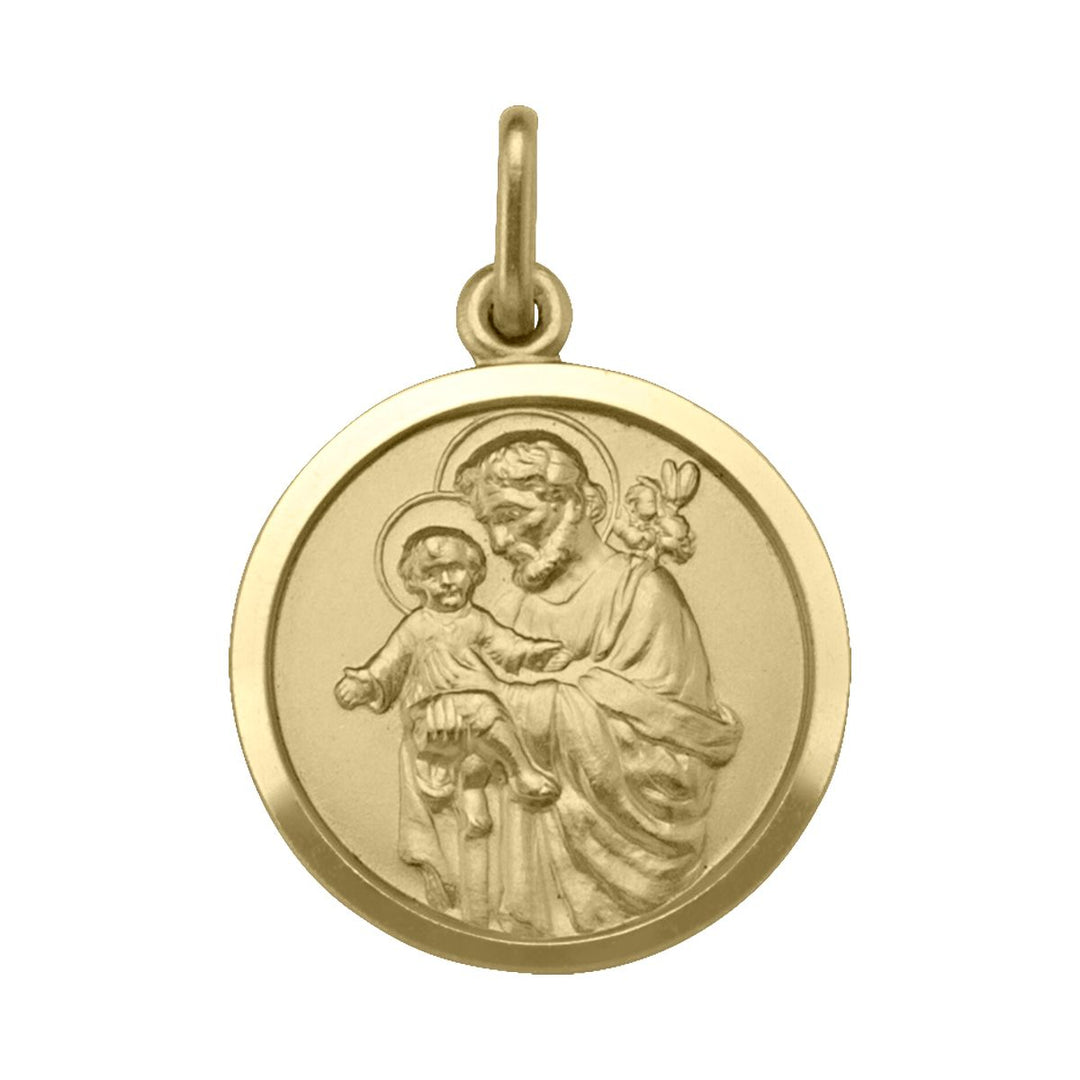 18K Gold Saint Joseph Medal Pendant