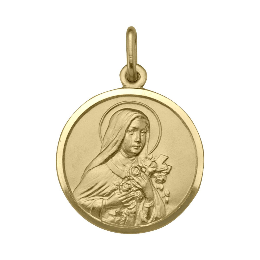 18K Gold Saint Thérèse Medal Pendant