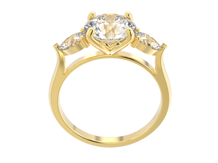 2.00CT 14K Custom Diamond Solitaire Accented with Pear Shape Diamonds - Engagement rings - Design Jewellers Edmonton