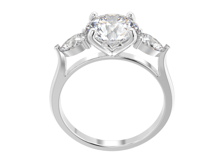 2.00CT 14K Custom Diamond Solitaire Accented with Pear Shape Diamonds - Engagement rings - Design Jewellers Edmonton