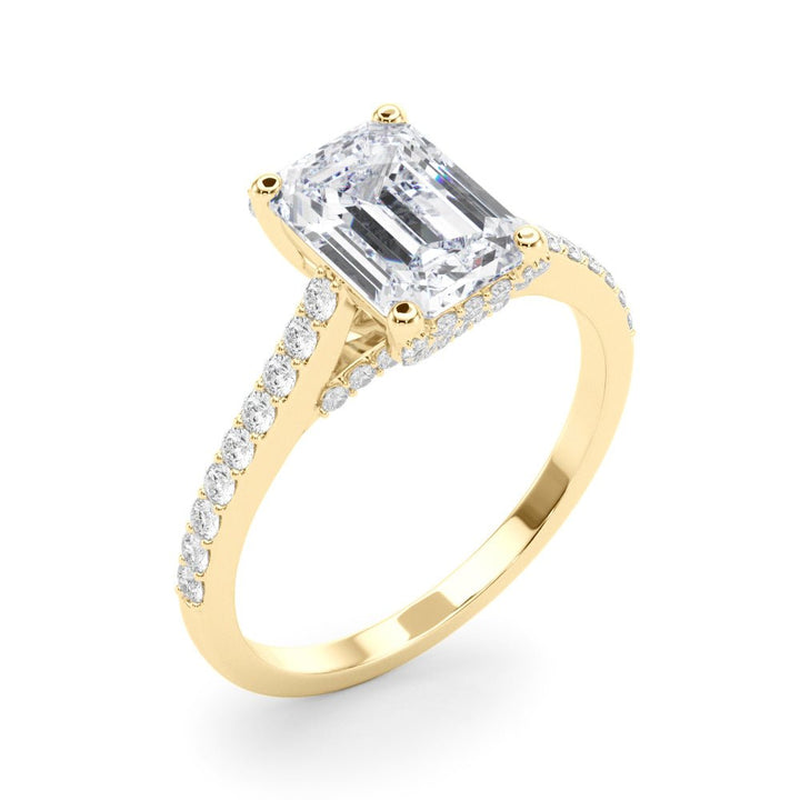 2.00CT 14K Emerald Cut Diamond Ring Accented With Round Brilliant Cut Diamonds - Engagement rings - Design Jewellers Edmonton