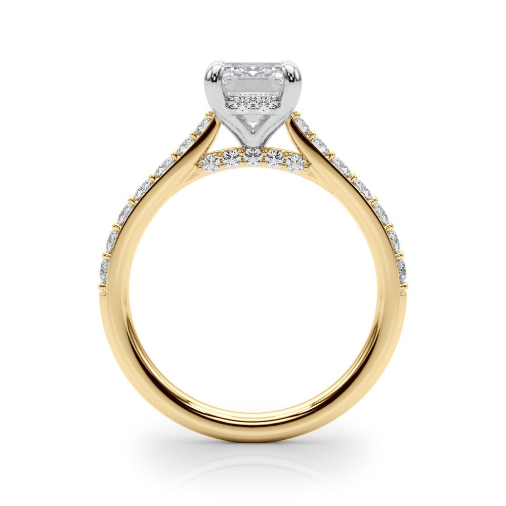 2.00CT 14K Emerald Cut Diamond Ring with Round Cut Sidestones - Engagement rings - Design Jewellers Edmonton