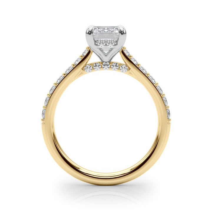 2.00CT 14K Emerald Cut Diamond Ring with Round Cut Sidestones - Engagement rings - Design Jewellers Edmonton
