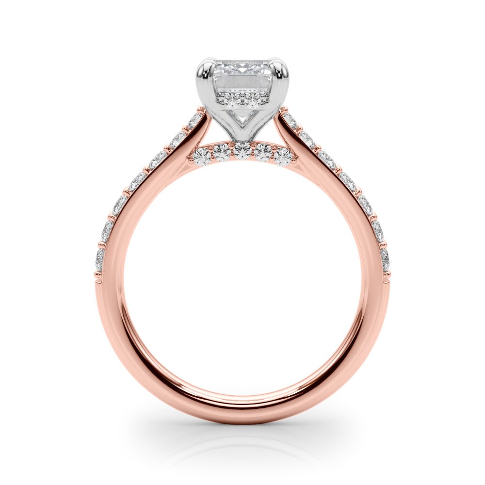 2.00CT 14K Emerald Cut Diamond Ring with Round Cut Sidestones - Engagement rings - Design Jewellers Edmonton