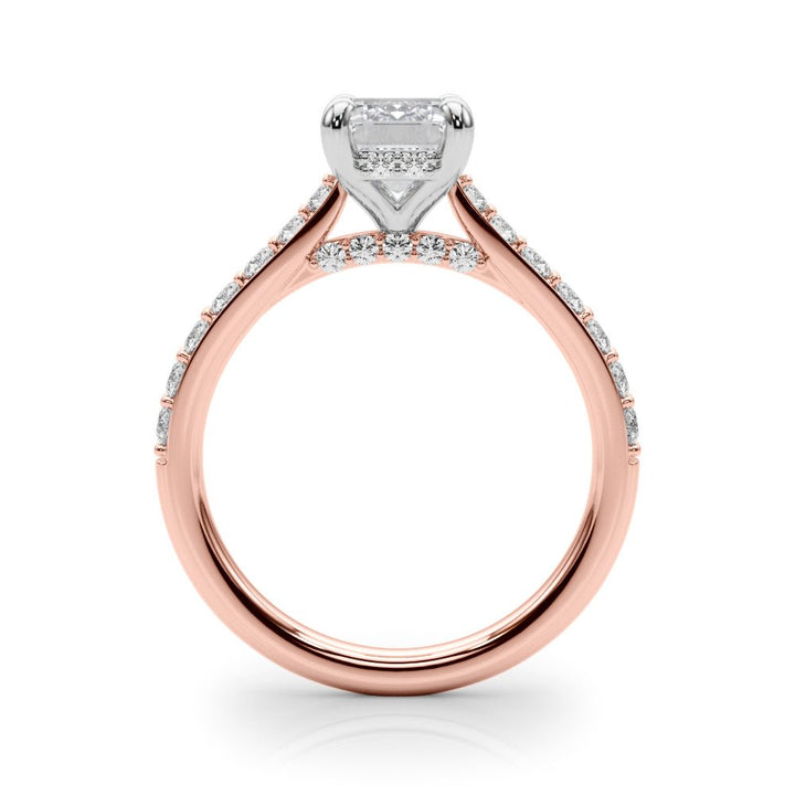 2.00CT 14K Emerald Cut Diamond Ring with Round Cut Sidestones - Engagement rings - Design Jewellers Edmonton