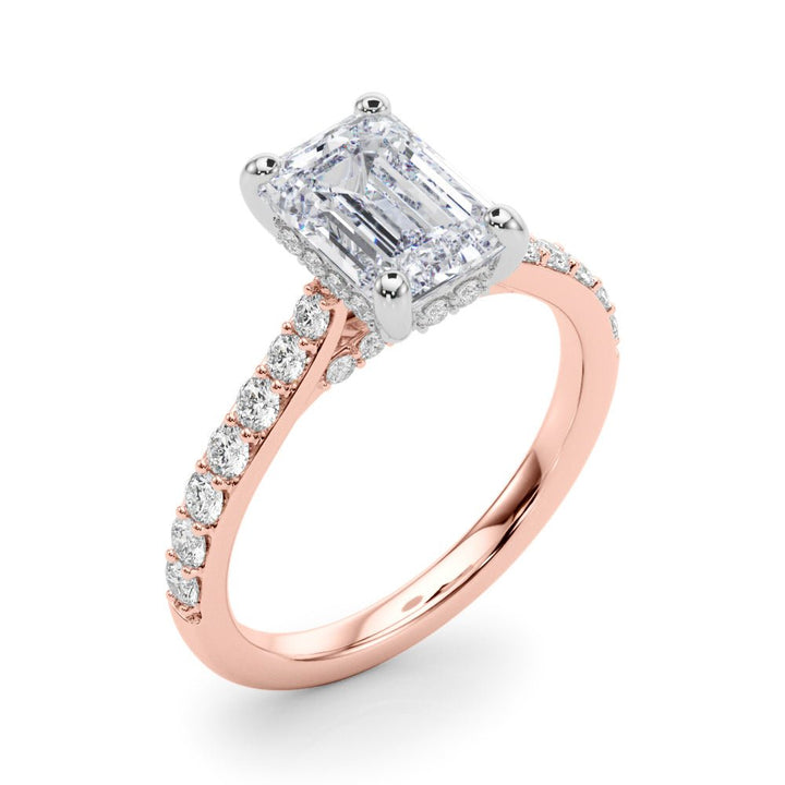 2.00CT 14K Emerald Cut Diamond Ring with Round Cut Sidestones - Engagement rings - Design Jewellers Edmonton