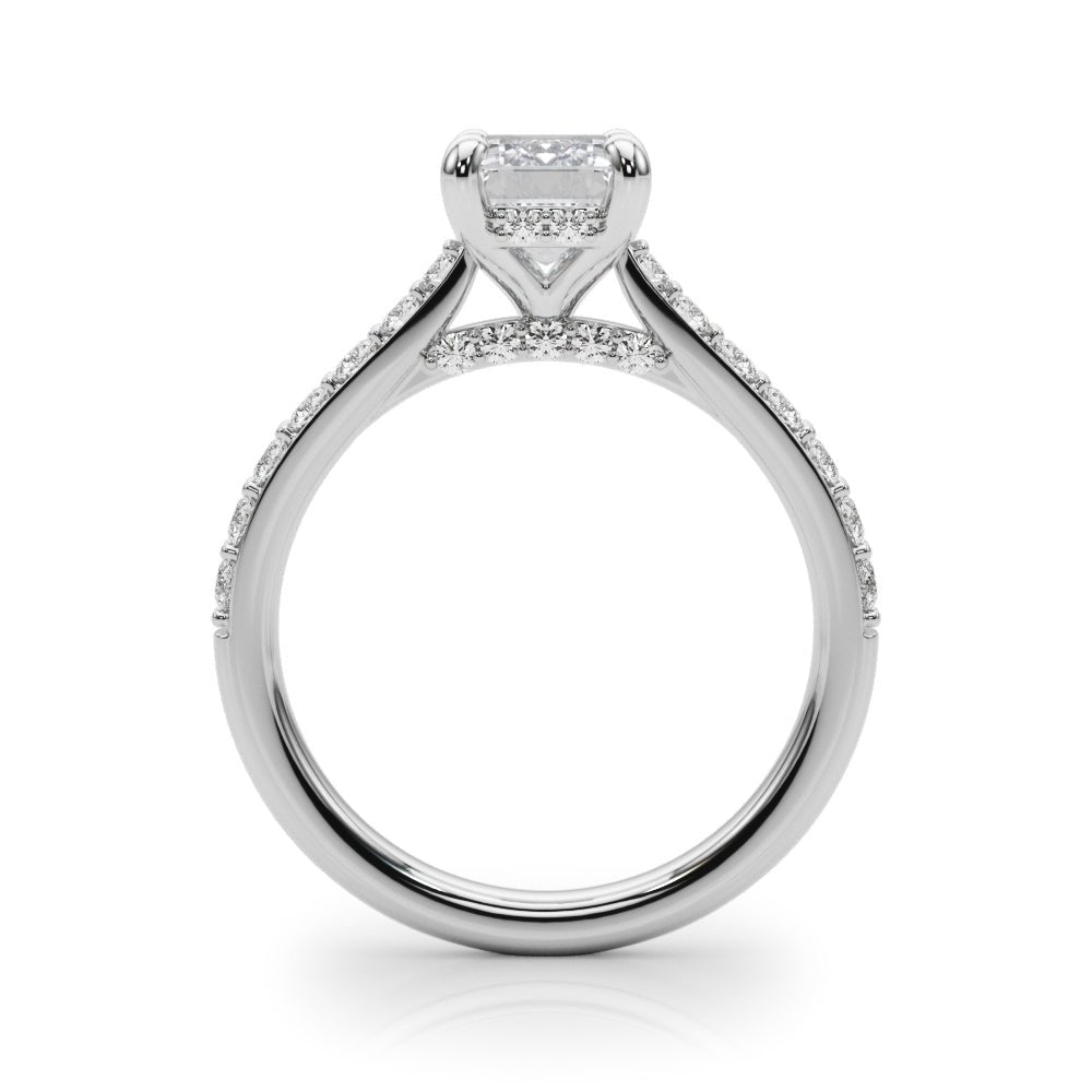 2.00CT 14K Emerald Cut Diamond Ring with Round Cut Sidestones - Engagement rings - Design Jewellers Edmonton