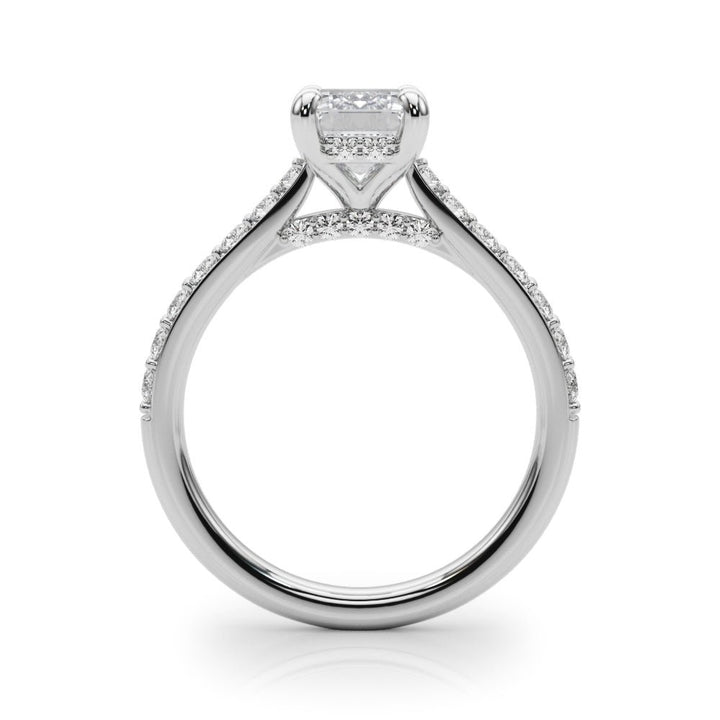 2.00CT 14K Emerald Cut Diamond Ring with Round Cut Sidestones - Engagement rings - Design Jewellers Edmonton