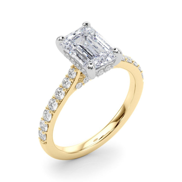 2.00CT 14K Emerald Cut Diamond Ring with Round Cut Sidestones - Engagement rings - Design Jewellers Edmonton